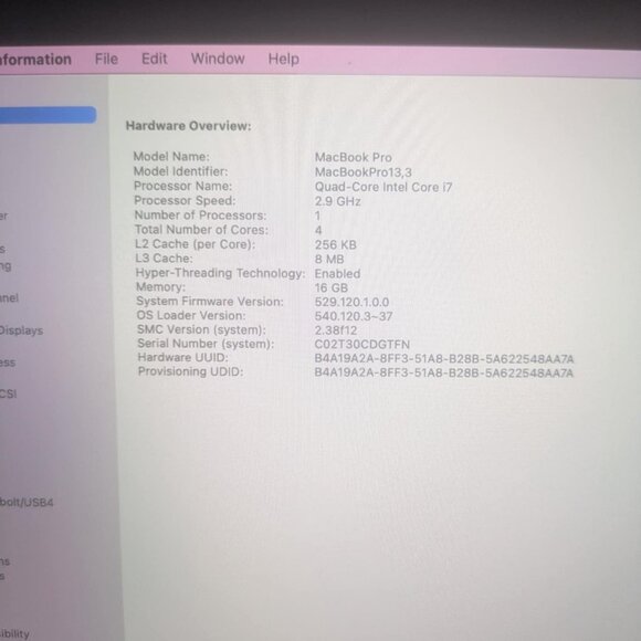 2016 Apple Macbook 1 TB Storage 16 GB RAM  Pro 15" Touch Bar i7 2.9ghz - Picture 7 of 17